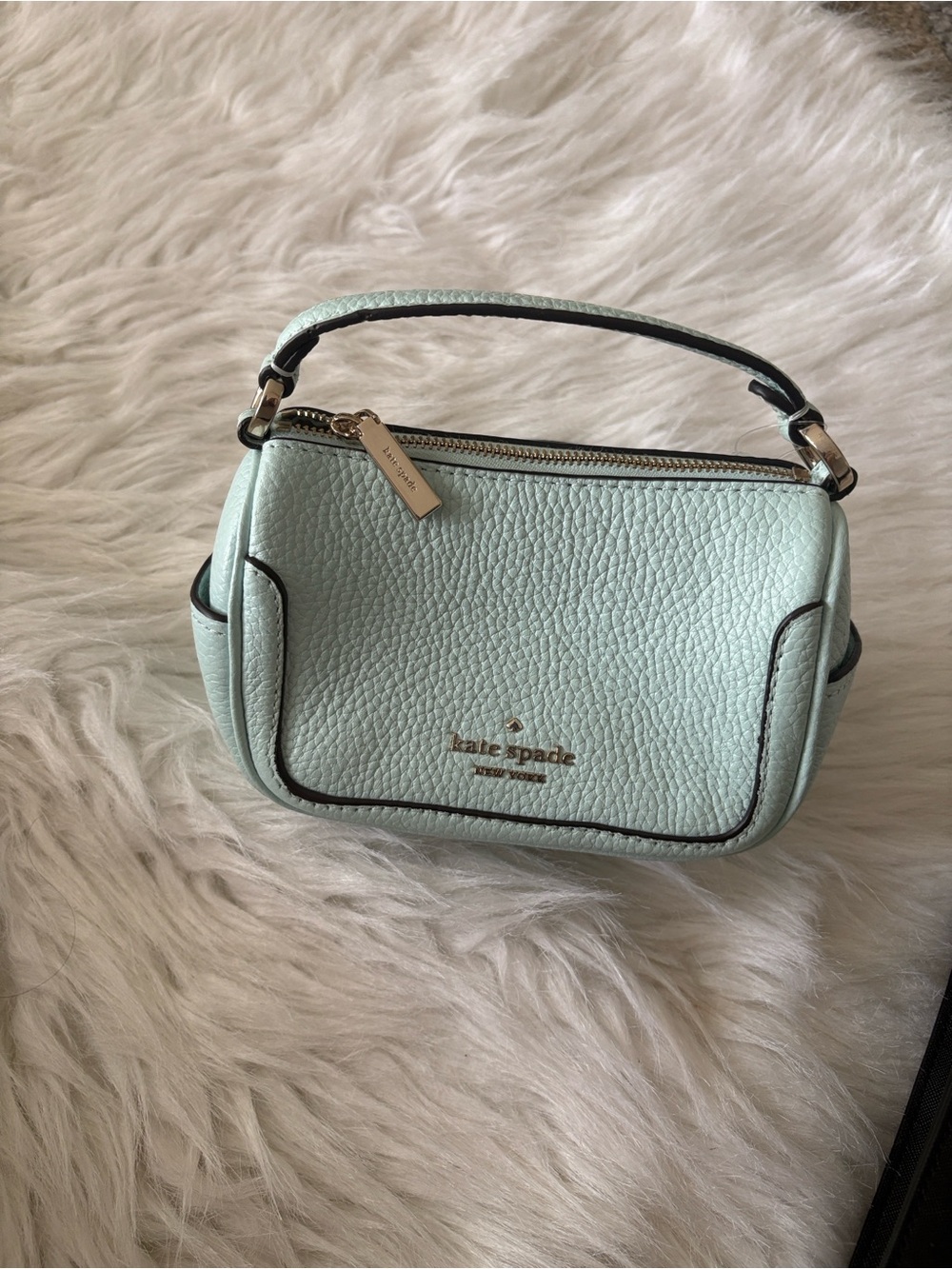 kate spade Mint Green Pebbled Leather Mini Top-Handle Crossbody